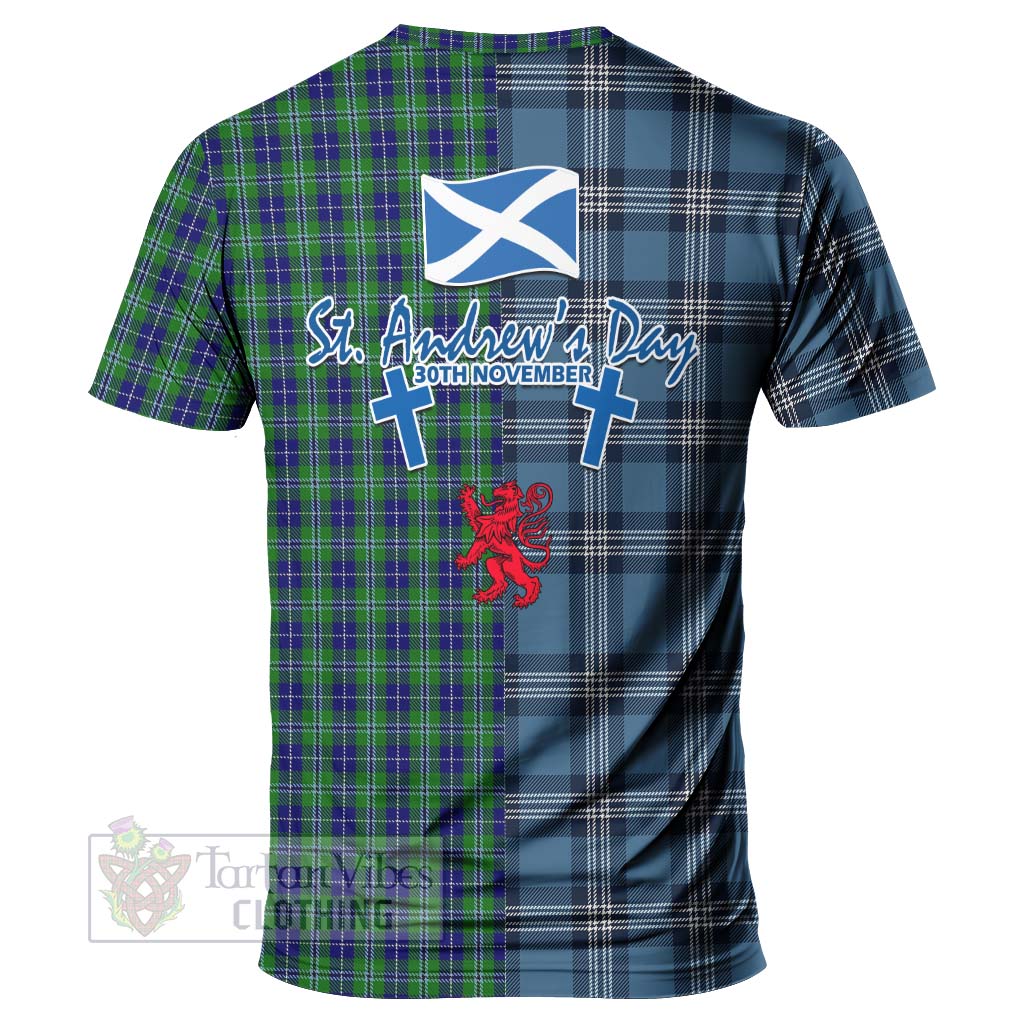 Tartan Vibes Clothing Douglas Tartan T-Shirt Happy St. Andrew's Day Half Tartan Style