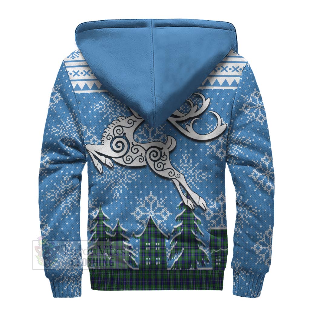 Tartan Vibes Clothing Douglas Clan Christmas Sherpa Hoodie Celtic Reindeer Style