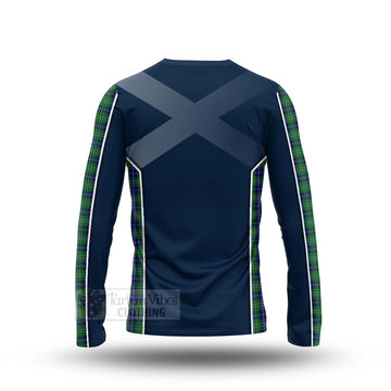 Douglas Tartan Long Sleeve T-Shirt with Family Crest and Scottish Thistle Vibes Sport Style