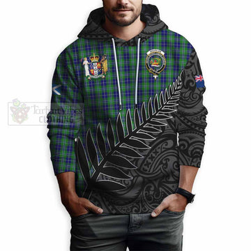 Douglas Crest Tartan Hoodie with New Zealand Silver Fern Half Style