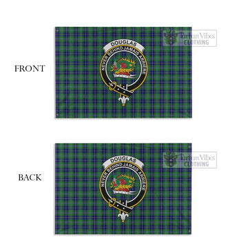 Douglas Tartan House Flag with Family Crest