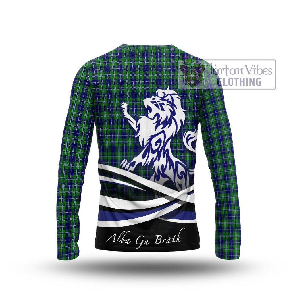 Douglas Tartan Long Sleeve T-Shirt with Alba Gu Brath Regal Lion Emblem - Tartanvibesclothing Shop