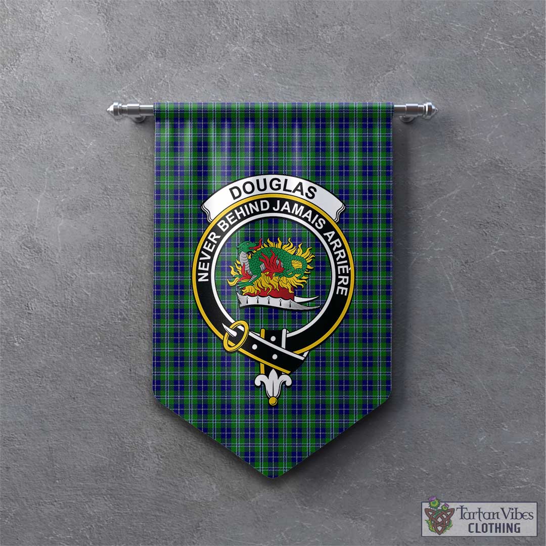 Tartan Vibes Clothing Douglas Tartan Gonfalon, Tartan Banner with Family Crest