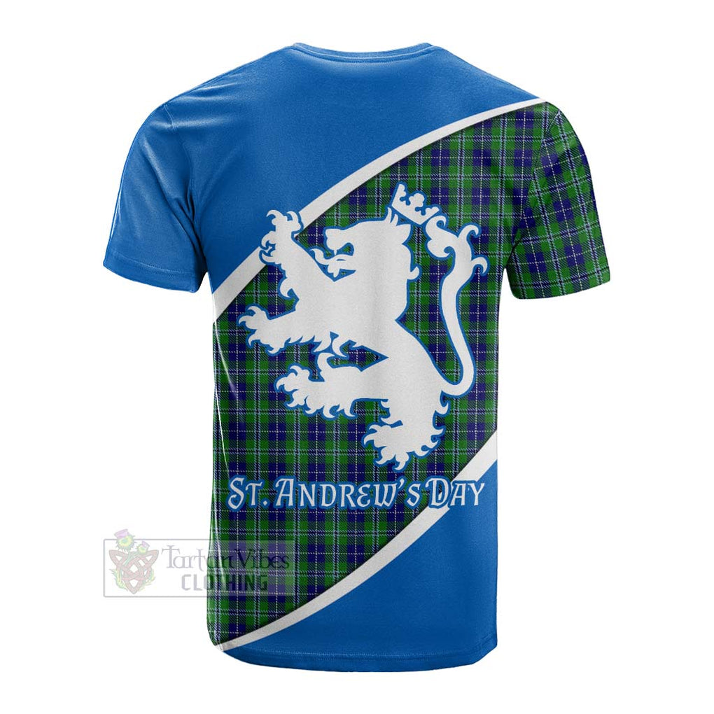 Tartan Vibes Clothing Douglas Family Crest Tartan Cotton T-shirt Celebrate Saint Andrew's Day in Style