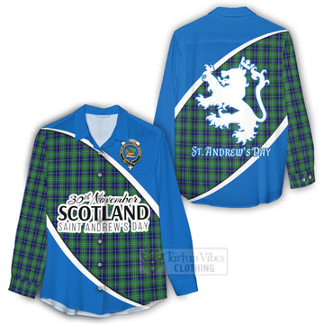 Douglas Family Crest Tartan Women's Casual Shirt Celebrate Saint Andrew's Day in Style