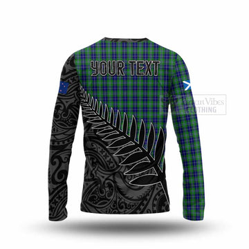 Douglas Crest Tartan Long Sleeve T-Shirt with New Zealand Silver Fern Half Style