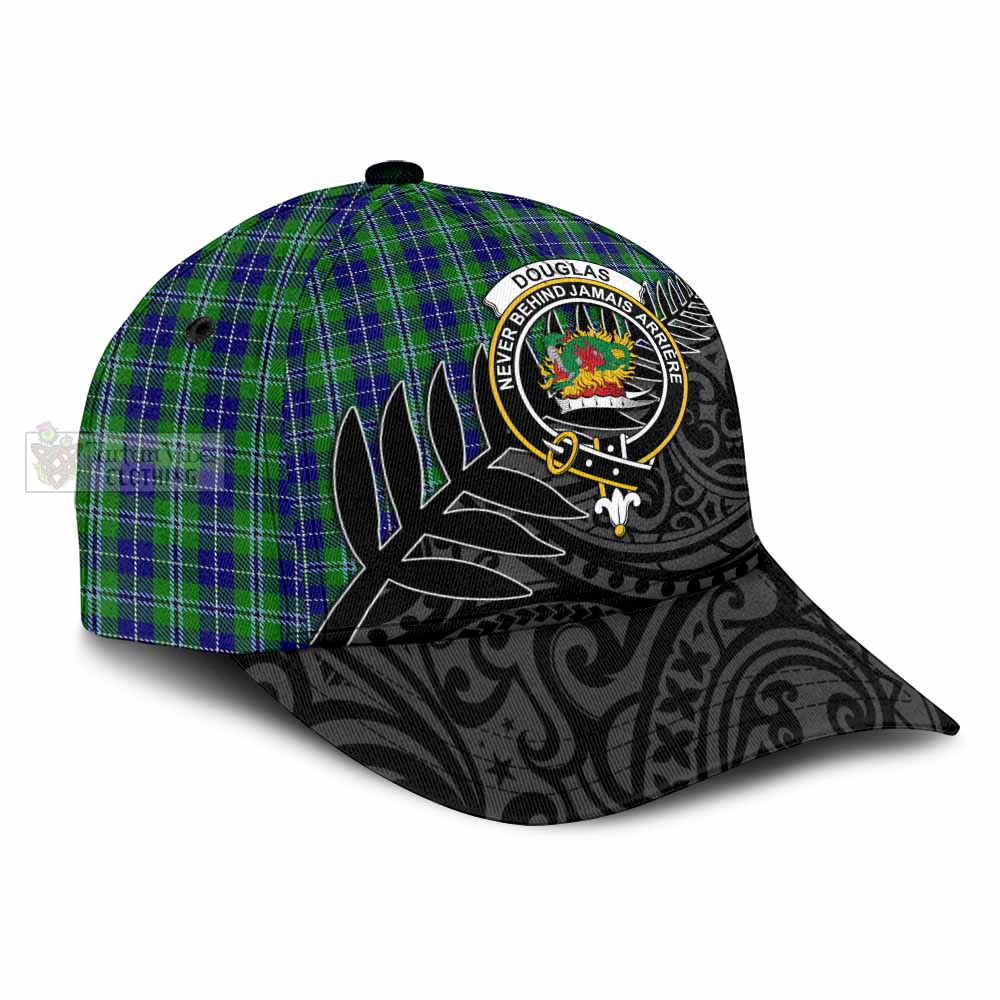 Tartan Vibes Clothing Douglas Tartan Classic Cap with New Zealand Silver Fern Half Style