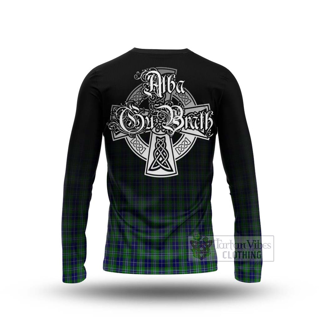 Tartan Vibes Clothing Douglas Tartan Long Sleeve T-Shirt Featuring Alba Gu Brath Family Crest Celtic Inspired