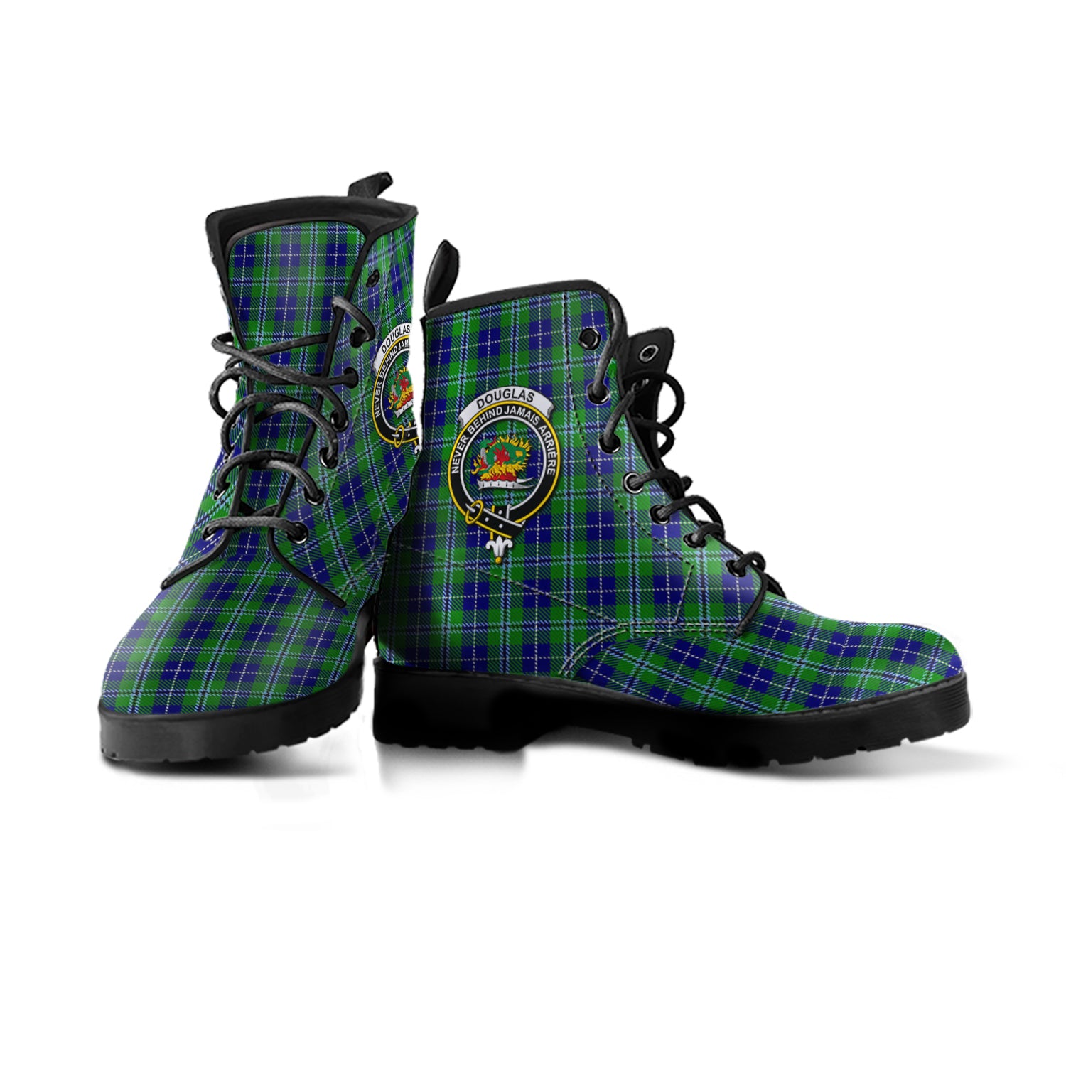 douglas-tartan-leather-boots-with-family-crest