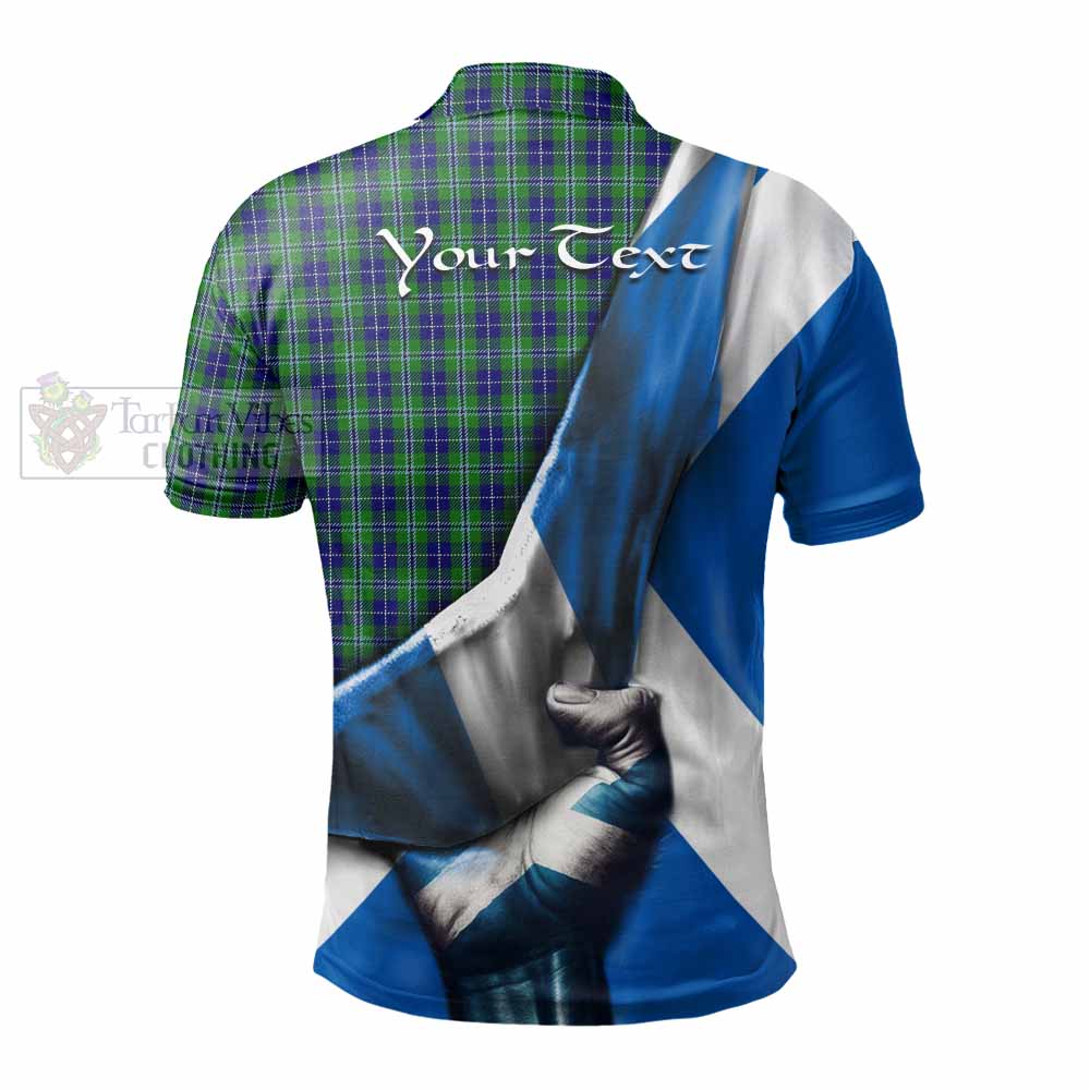 Tartan Vibes Clothing Douglas Tartan Polo Shirt with Family Crest Scotland Patriotic Style