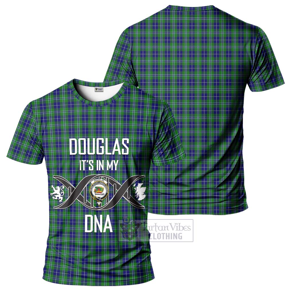 Douglas Tartan T-Shirt with Family Crest DNA In Me Style - Tartan Vibes Clothing