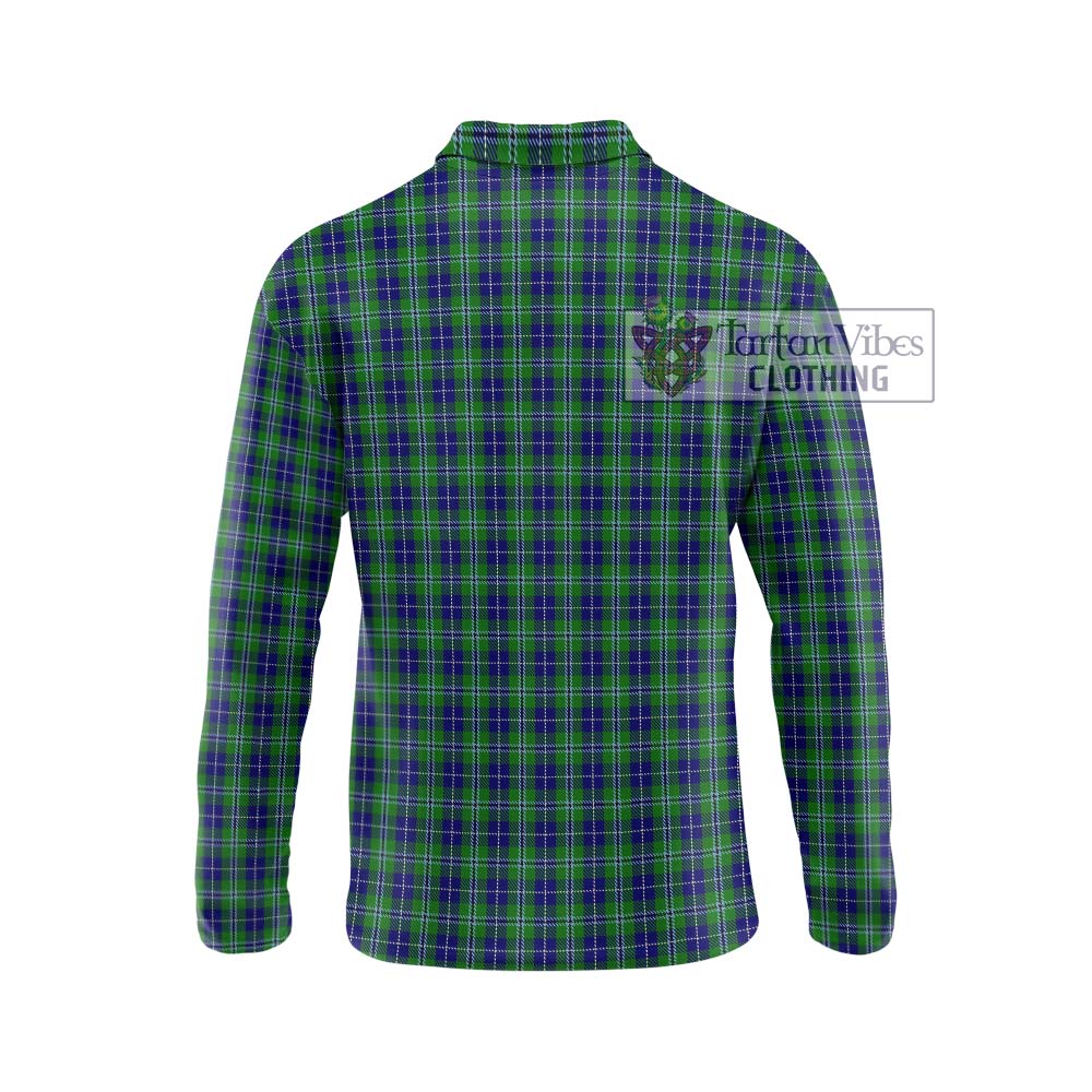 Douglas Tartan Long Sleeve Polo Shirt with Family Crest DNA In Me Style - Tartanvibesclothing Shop