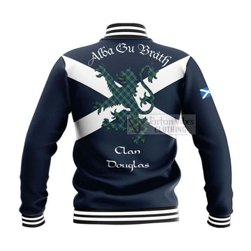 Douglas Tartan Lion Rampant Baseball Jacket  Proudly Display Your Heritage with Alba Gu Brath and Clan Name