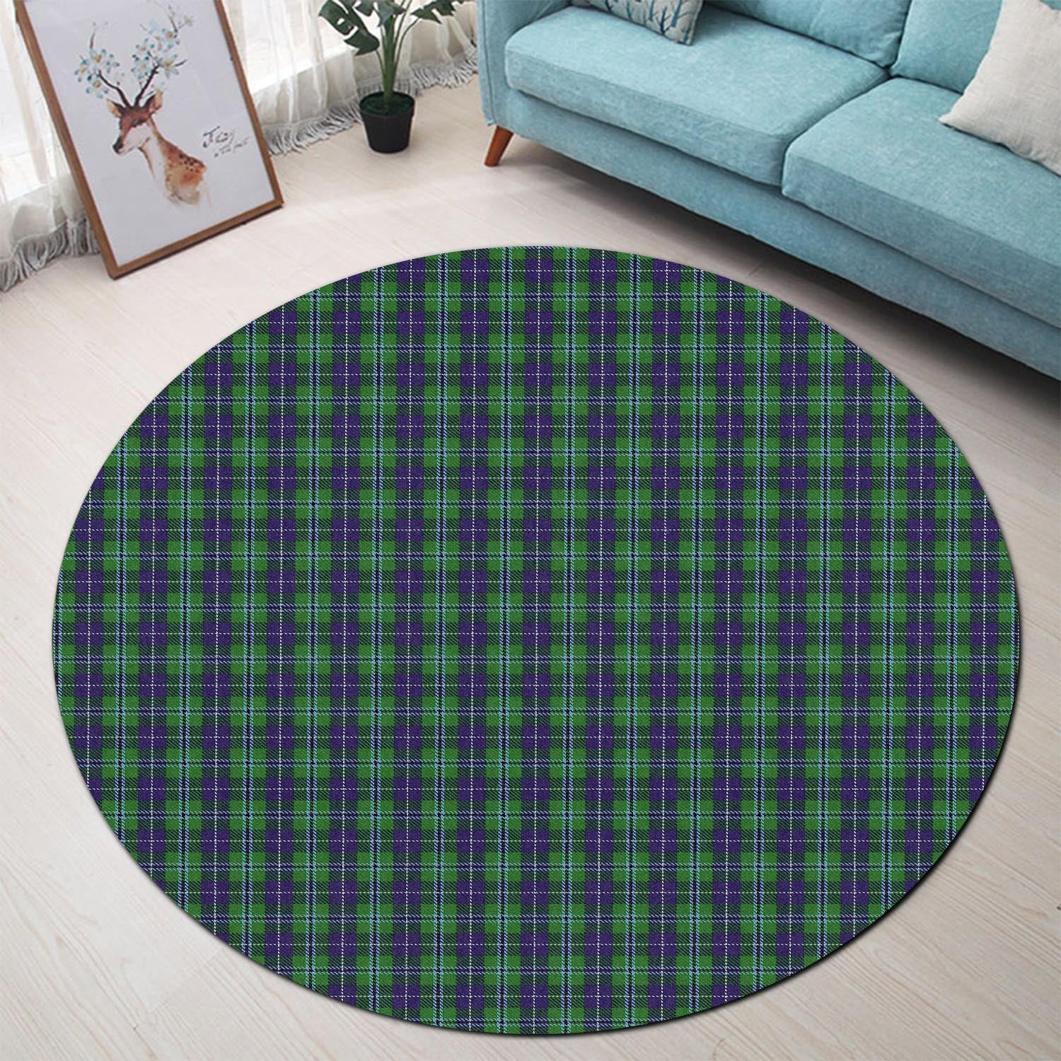 Douglas Tartan Round Rug - Tartanvibesclothing