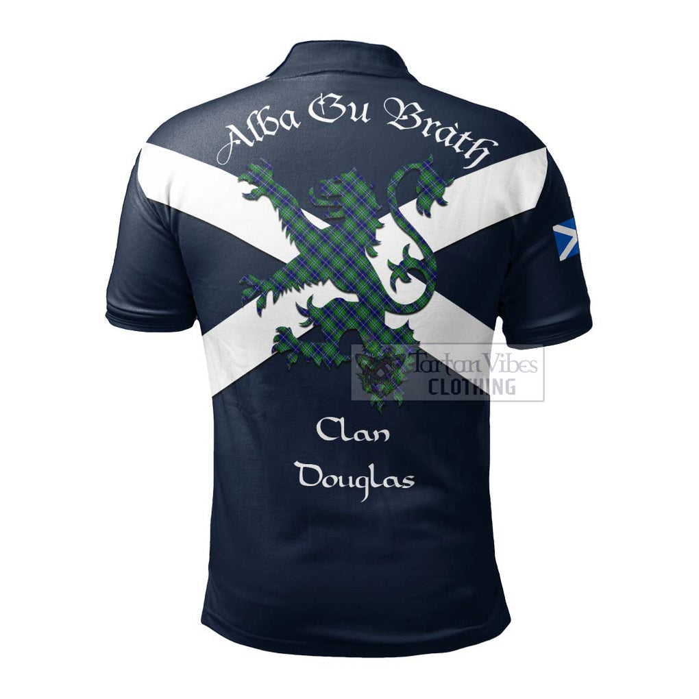 Tartan Vibes Clothing Douglas Tartan Lion Rampant Polo Shirt – Proudly Display Your Heritage with Alba Gu Brath and Clan Name