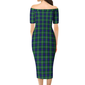 Douglas Tartan Off Shoulder Lady Dress