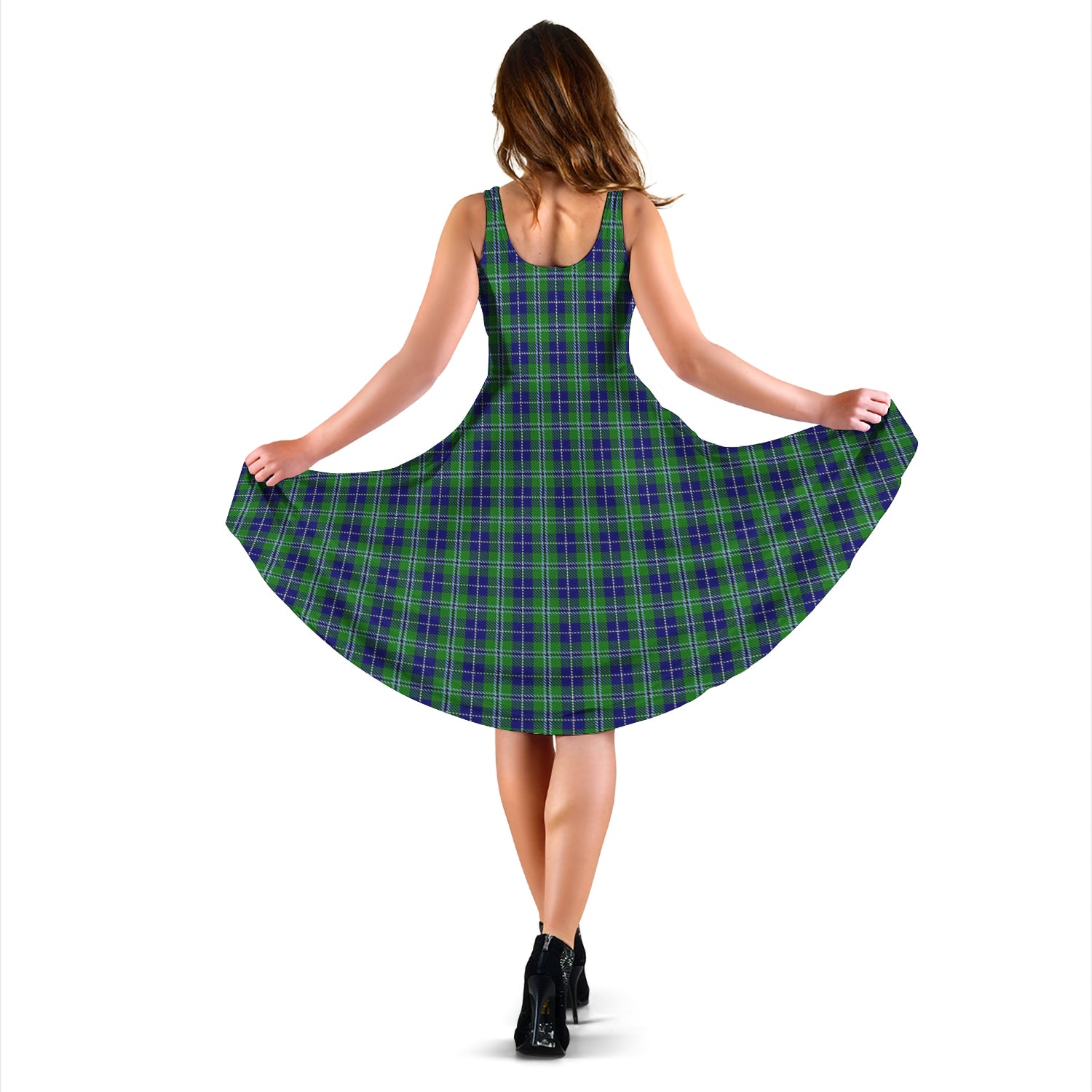 douglas-tartan-sleeveless-midi-womens-dress