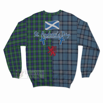 Douglas Tartan Sweatshirt Happy St. Andrew's Day Half Tartan Style