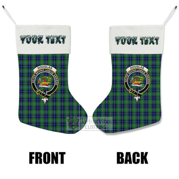 Douglas Tartan Family Crest Christmas Stocking with Personalized Text