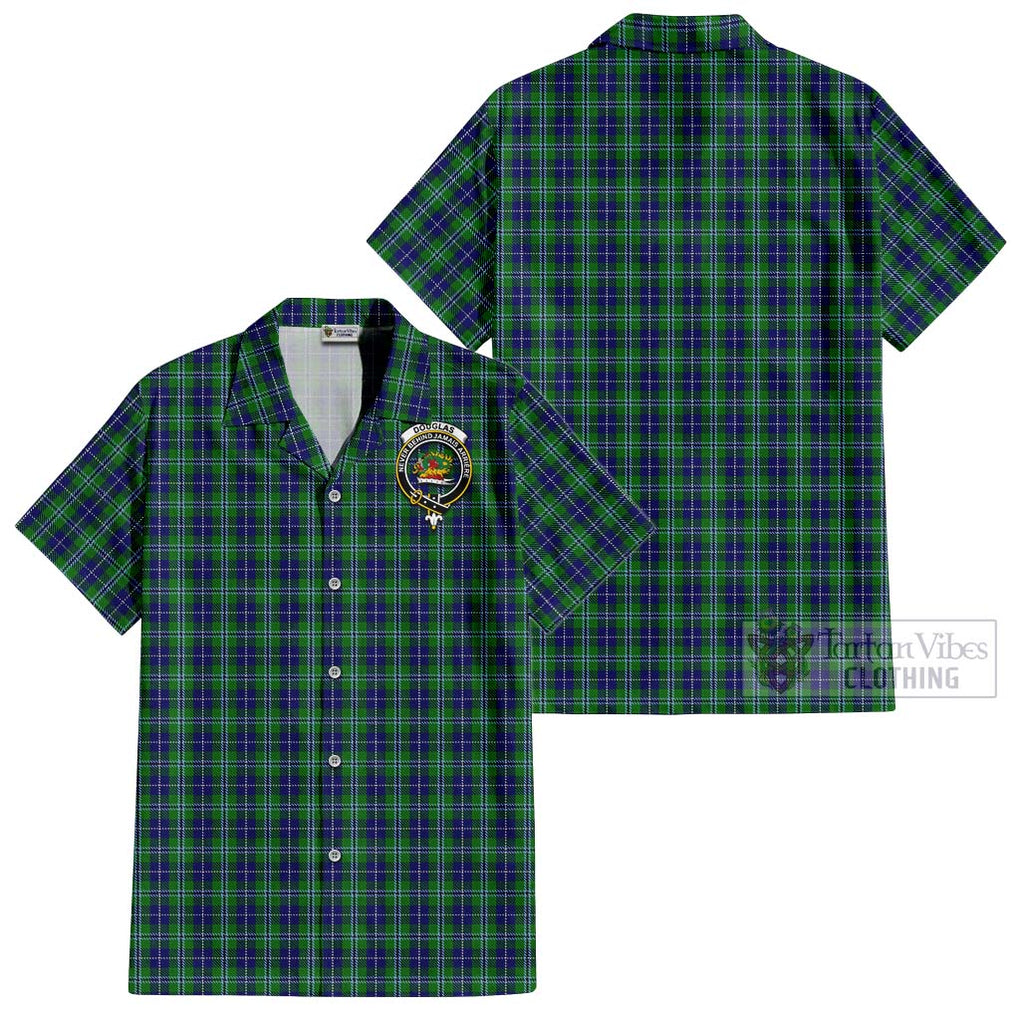 Douglas Tartan Cotton Hawaiian Shirt with Family Crest Kid - Tartan Vibes Clothing