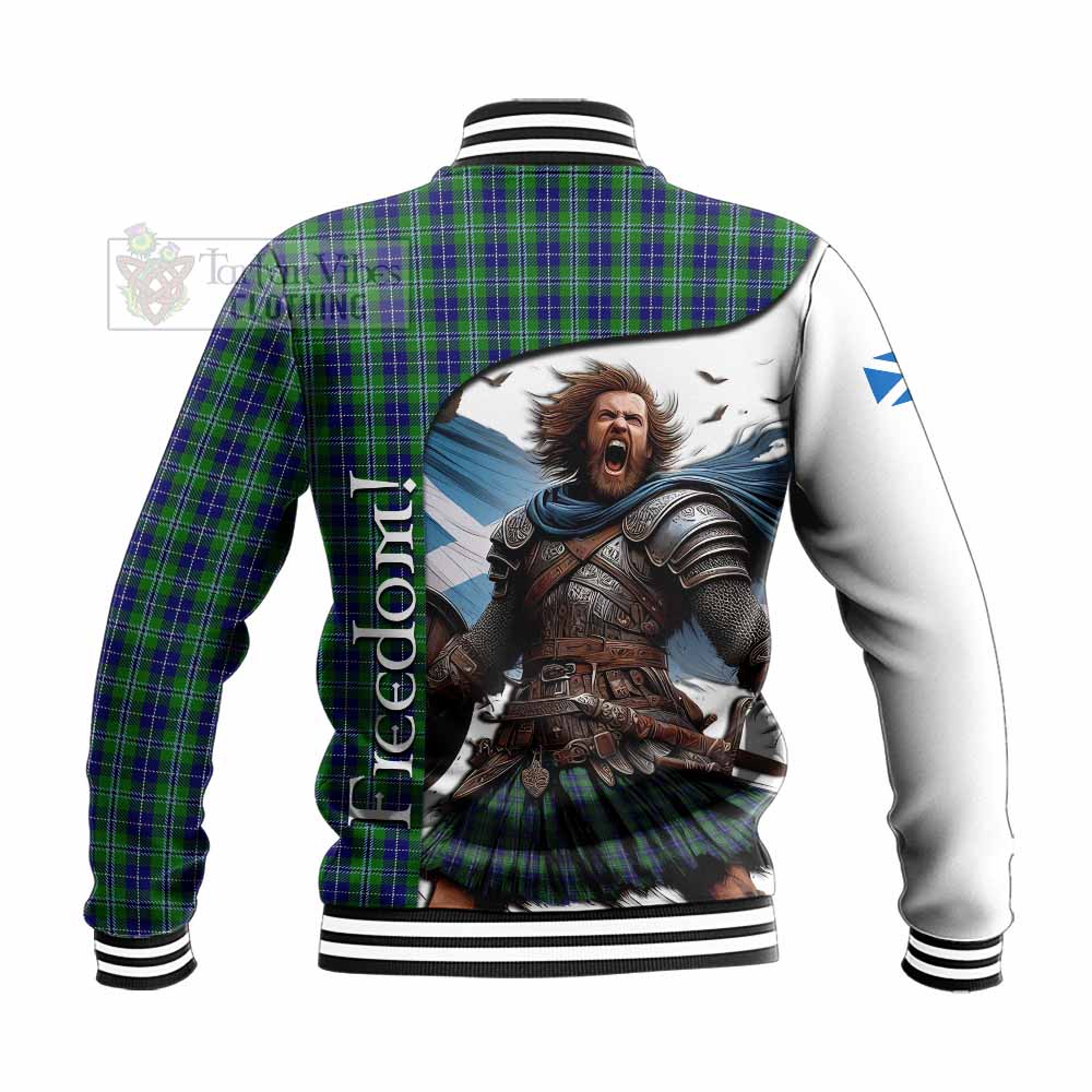 Tartan Vibes Clothing Douglas Crest Tartan Baseball Jacket Inspired by the Freedom of Scottish Warrior