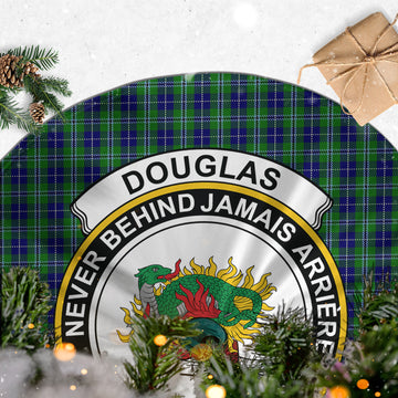 Douglas Tartan Christmas Tree Skirt with Family Crest