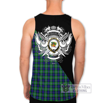 Douglas Tartan Men's Tank Top with Family Crest and Military Logo Style