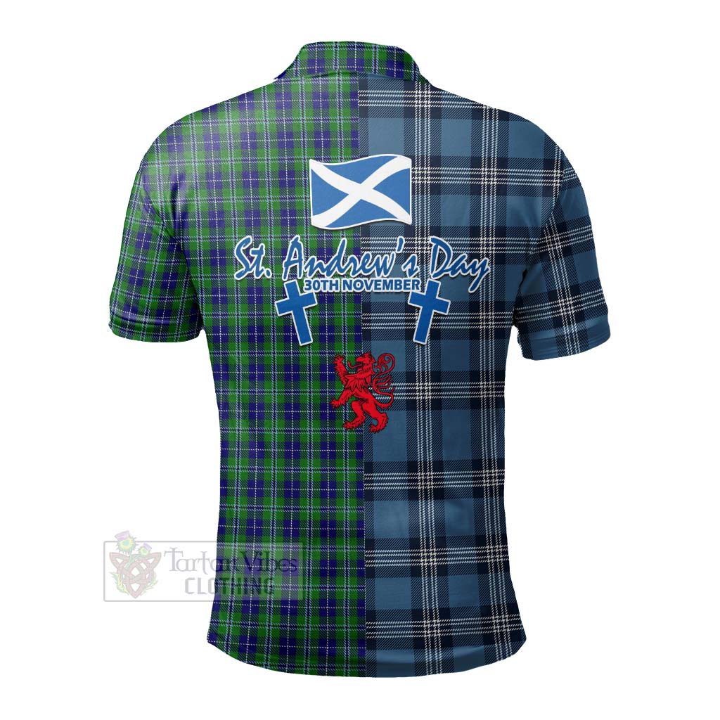 Tartan Vibes Clothing Douglas Tartan Polo Shirt Happy St. Andrew's Day Half Tartan Style