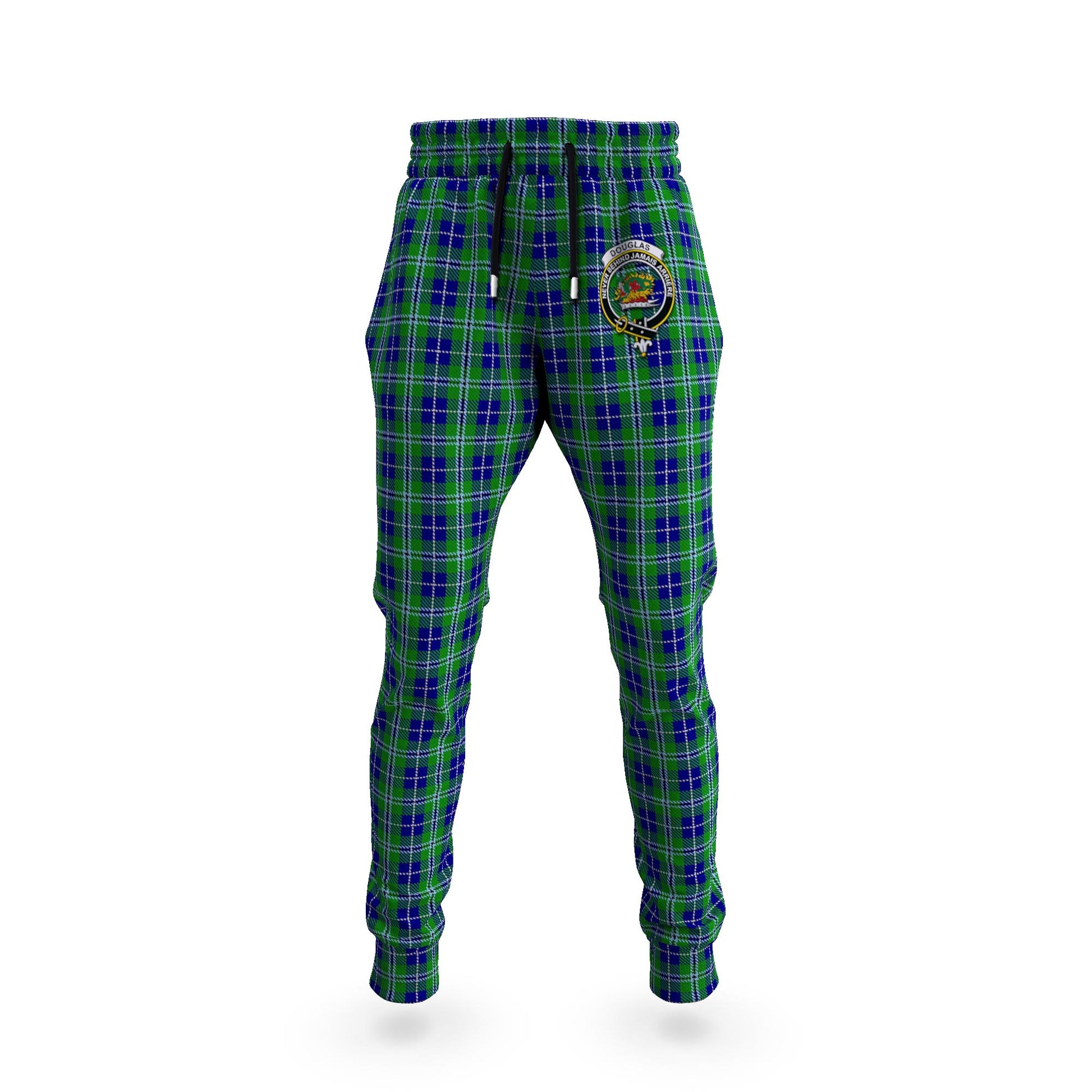 Douglas Tartan Joggers Pants with Family Crest 5XL - Tartan Vibes Clothing