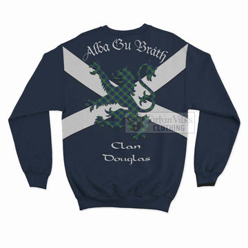 Douglas Tartan Lion Rampant Sweatshirt  Proudly Display Your Heritage with Alba Gu Brath and Clan Name