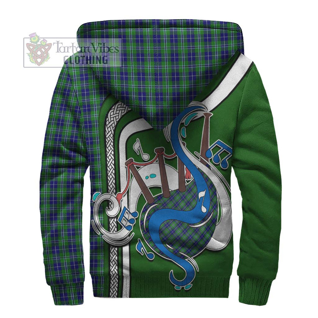 Douglas Tartan Sherpa Hoodie with Epic Bagpipe Style - Tartanvibesclothing Shop