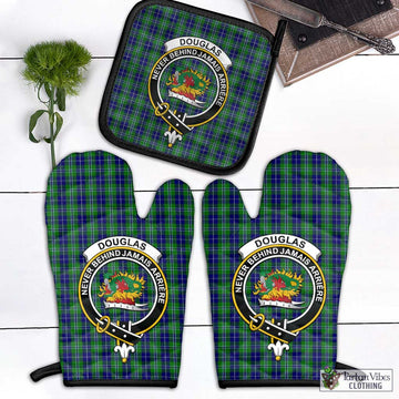 Douglas Tartan Combo Oven Mitt & Pot-Holder with Family Crest