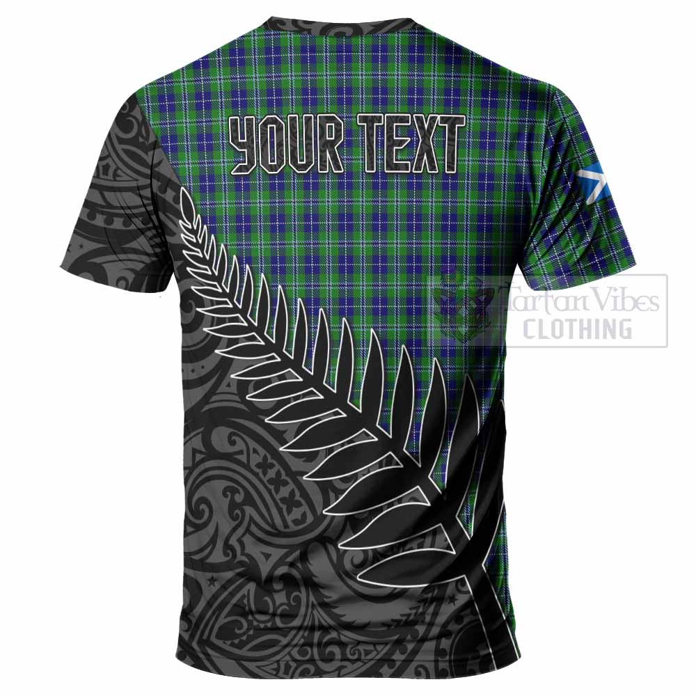 Tartan Vibes Clothing Douglas Crest Tartan T-Shirt with New Zealand Silver Fern Half Style