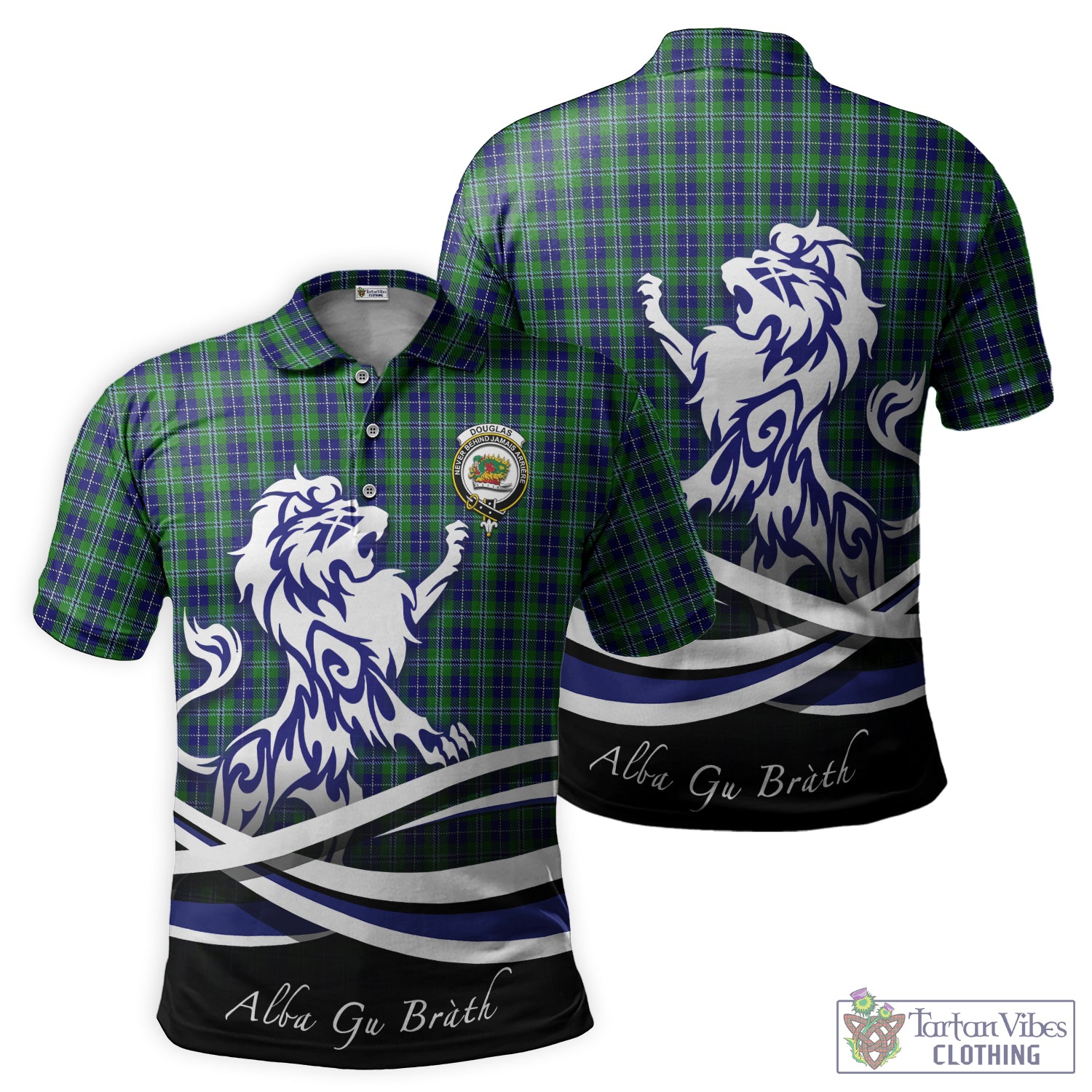 douglas-tartan-polo-shirt-with-alba-gu-brath-regal-lion-emblem