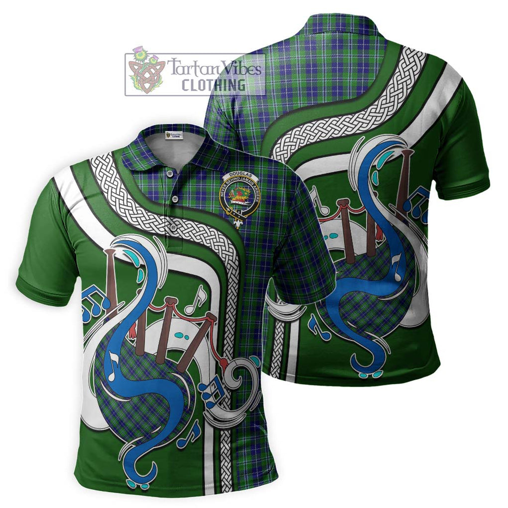 Tartan Vibes Clothing Douglas Tartan Polo Shirt with Epic Bagpipe Style