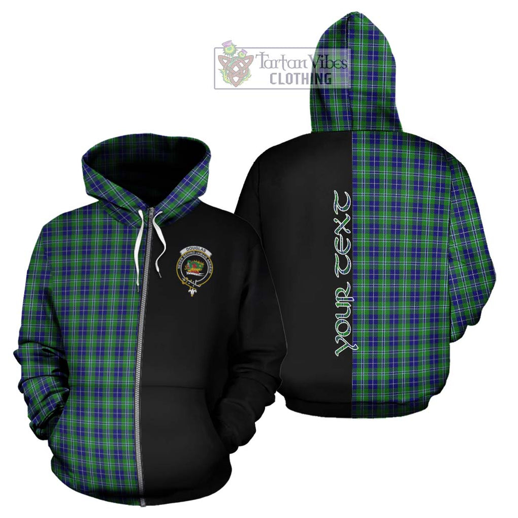 Douglas Tartan Hoodie with Family Crest and Half Of Me Style - Tartanvibesclothing Shop