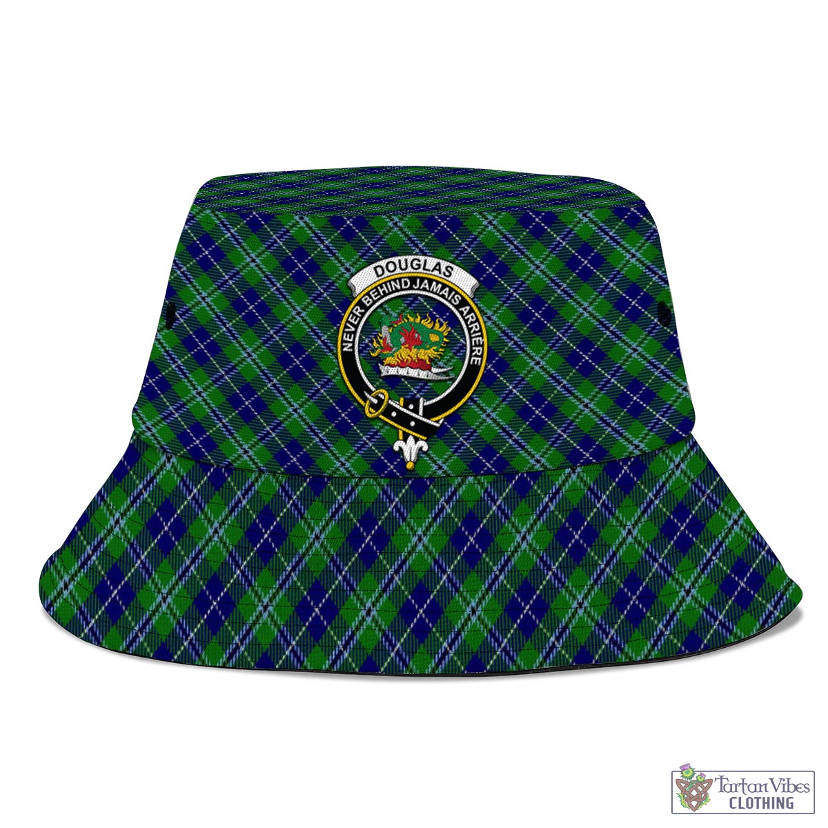 Tartan Vibes Clothing Douglas Tartan Bucket Hat with Family Crest