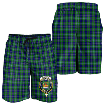 Douglas Tartan Mens Shorts with Family Crest