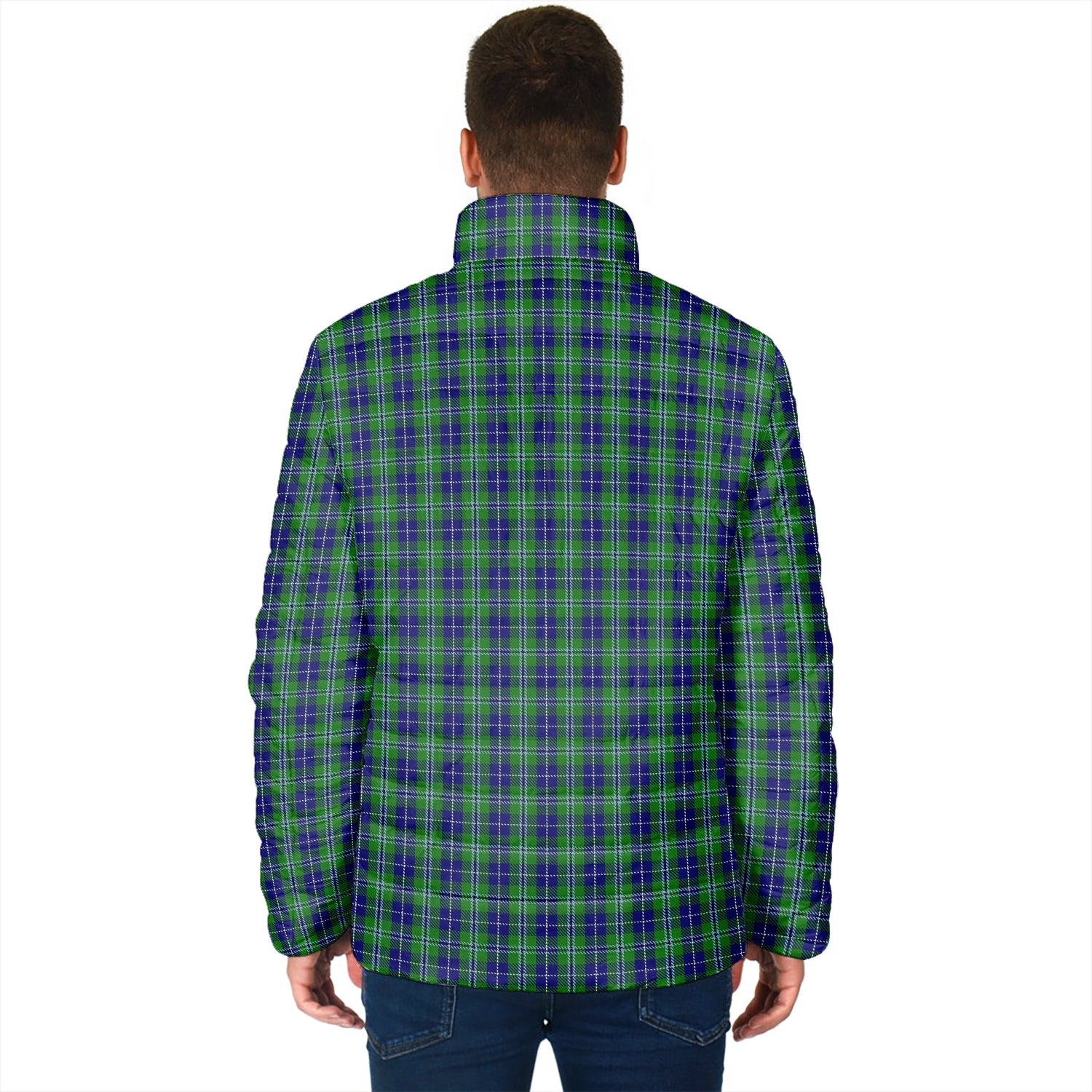 Douglas Tartan Padded Jacket with Family Crest - Tartan Vibes Clothing