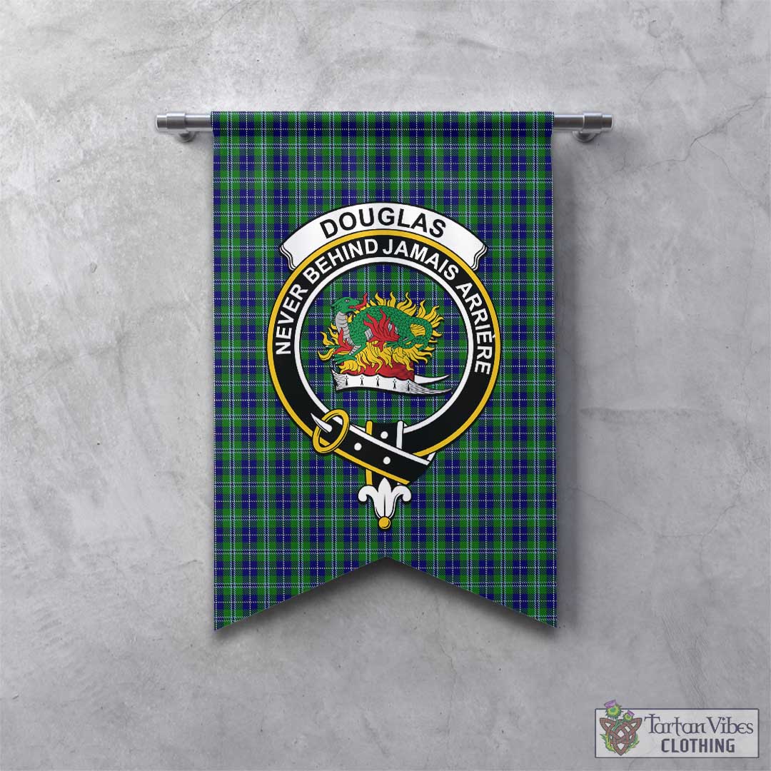 Tartan Vibes Clothing Douglas Tartan Gonfalon, Tartan Banner with Family Crest