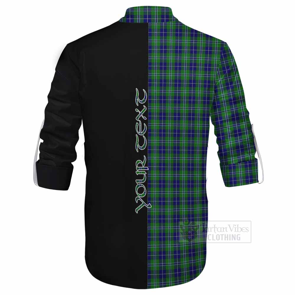 Tartan Vibes Clothing Douglas Tartan Ghillie Kilt Shirt with Family Crest and Half Of Me Style