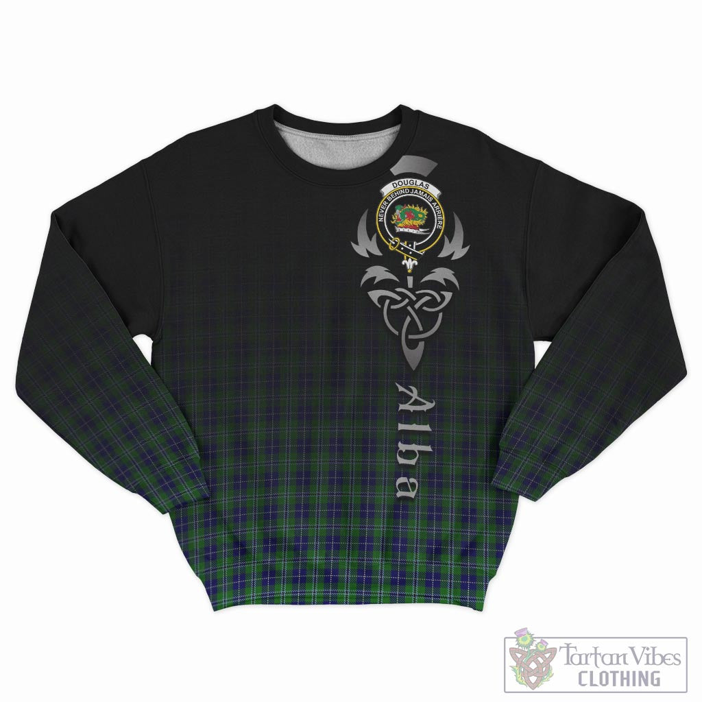 Tartan Vibes Clothing Douglas Tartan Sweatshirt Featuring Alba Gu Brath Family Crest Celtic Inspired