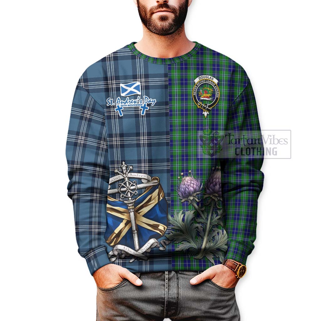 Tartan Vibes Clothing Douglas Tartan Sweatshirt Happy St. Andrew's Day Half Tartan Style