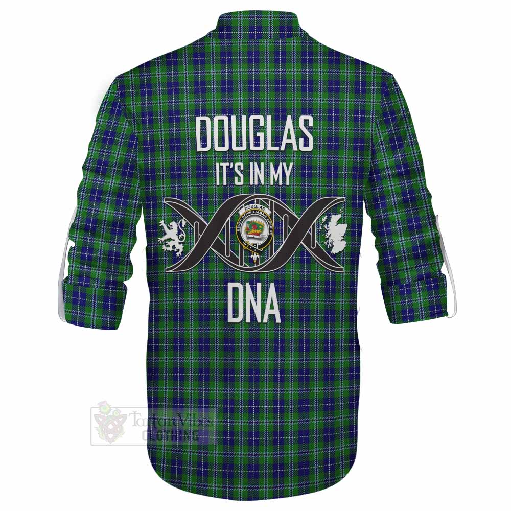 Tartan Vibes Clothing Douglas Tartan Ghillie Kilt Shirt with Family Crest DNA In Me Style