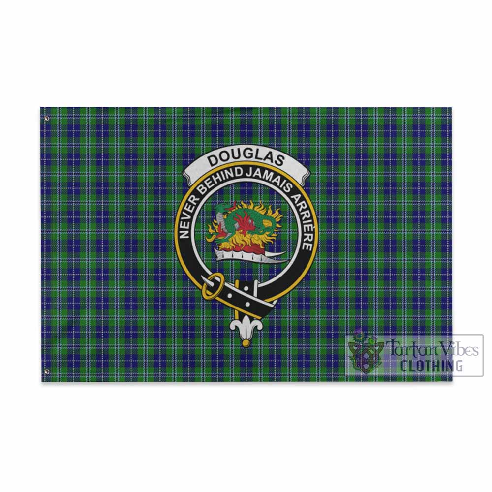 Tartan Vibes Clothing Douglas Tartan House Flag with Family Crest