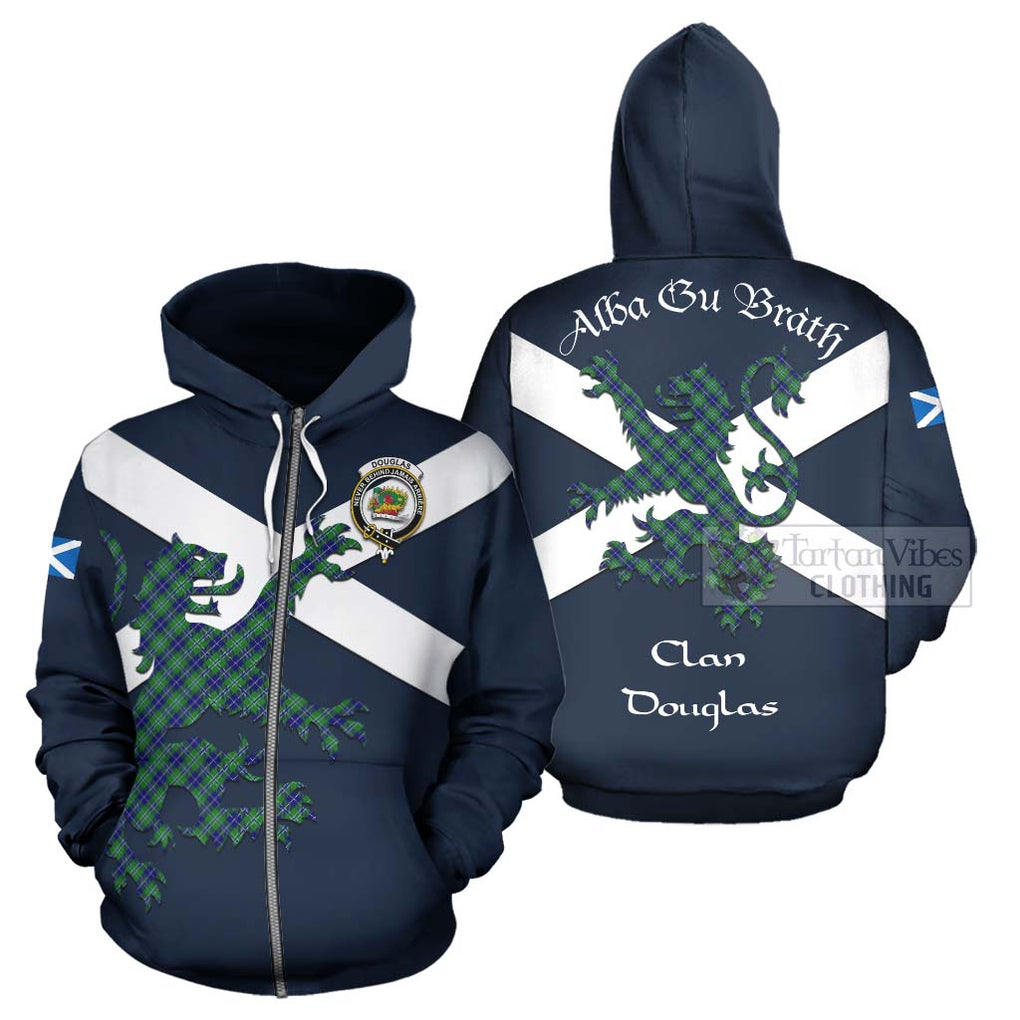 Tartan Vibes Clothing Douglas Tartan Lion Rampant Hoodie – Proudly Display Your Heritage with Alba Gu Brath and Clan Name