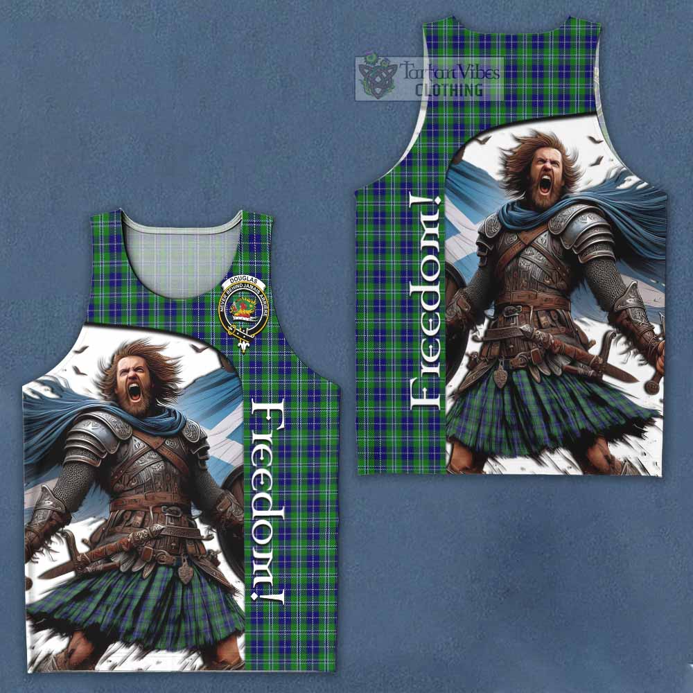 Tartan Vibes Clothing Douglas Crest Tartan Men's Tank Top Inspired by the Freedom of Scottish Warrior