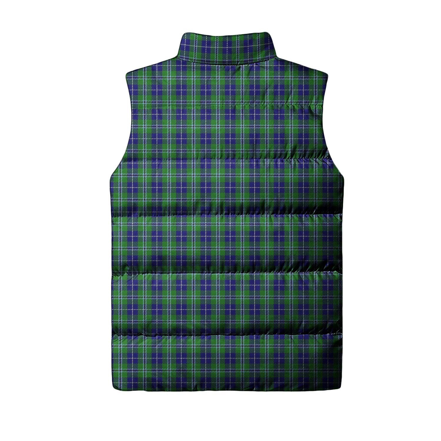 Douglas Tartan Sleeveless Puffer Jacket with Family Crest - Tartanvibesclothing