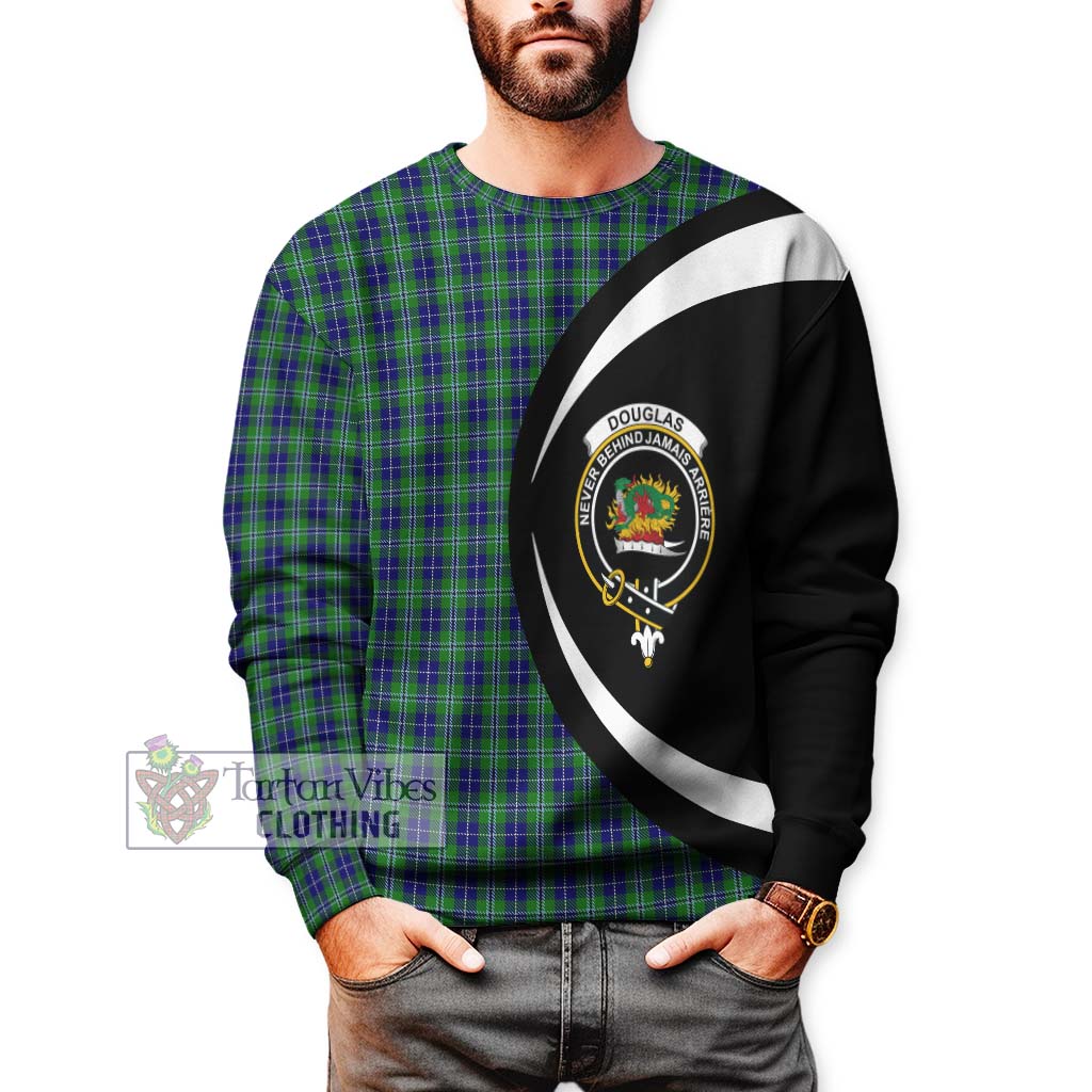 Douglas Tartan Sweatshirt with Family Crest Circle Style - Tartan Vibes Clothing