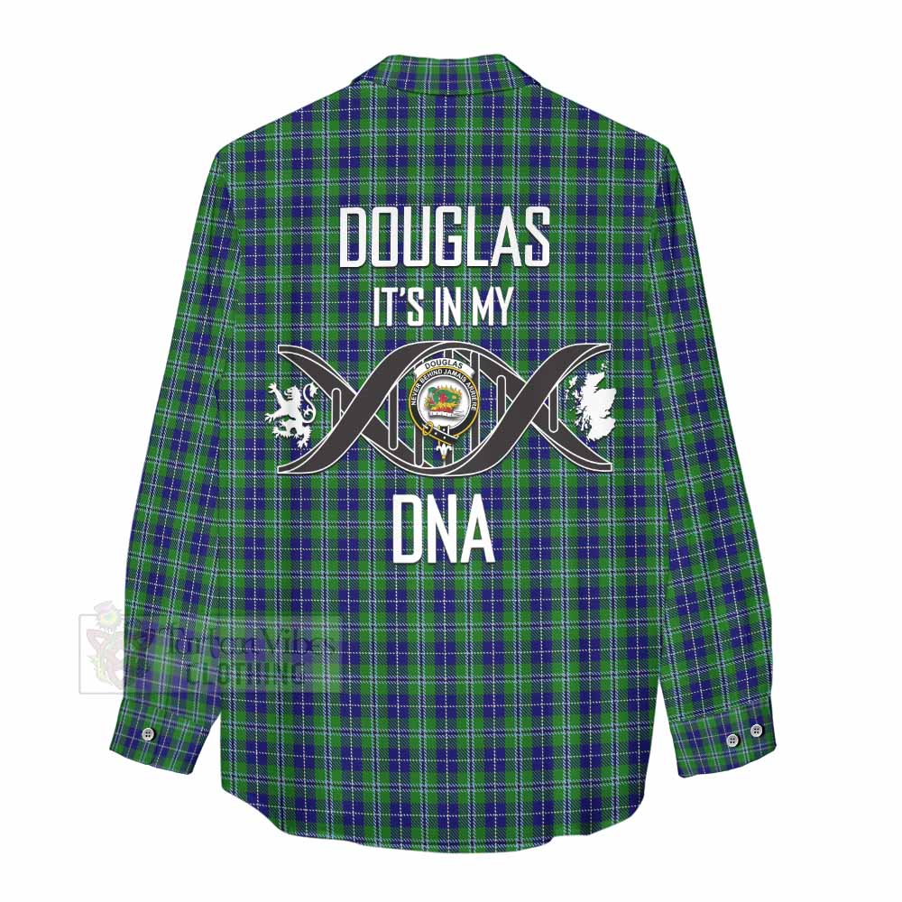 Tartan Vibes Clothing Douglas Tartan Women's Casual Shirt with Family Crest DNA In Me Style